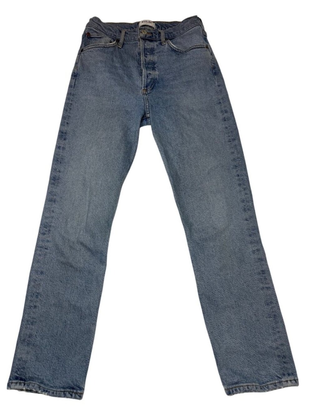 Agolde Riley High Rise Straight Jeans Light Wash Blue Size 26 A056C-1255